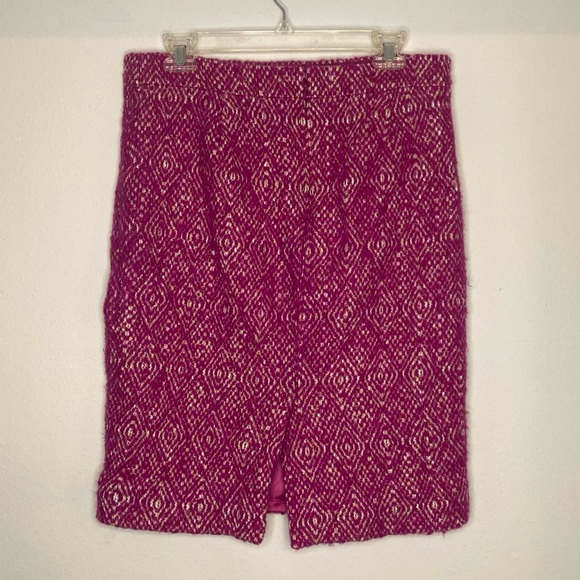 Pink & White J.Crew No. 2 Pencil Skirt, Size 10, 50% Wool - Picture 2 of 9